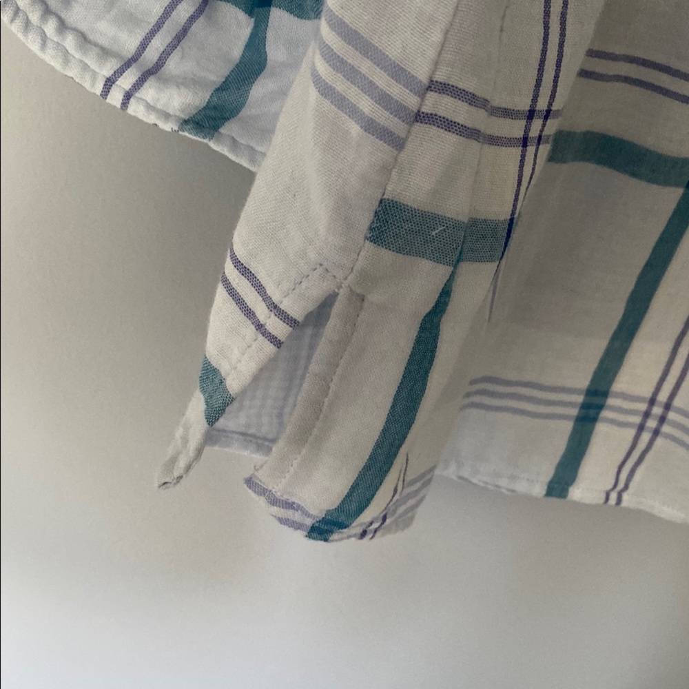 Express Teal and White Plaid Shirt - Picture 11 of 13